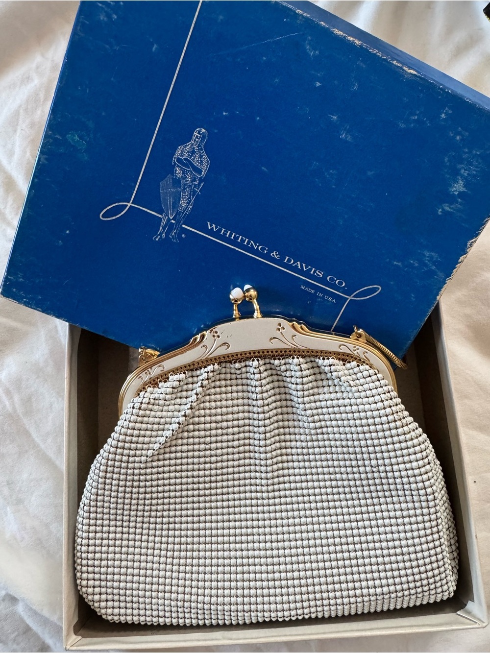 Whiting And Davis Rare Vintage 1940s/1950s Mesh Metal Cocktail Purse - In OG Box - Picture 9 of 9